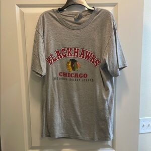 Lee Gray Short Sleeve Tee with Blackhawks Graphic